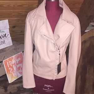 Rose faux leather jacket